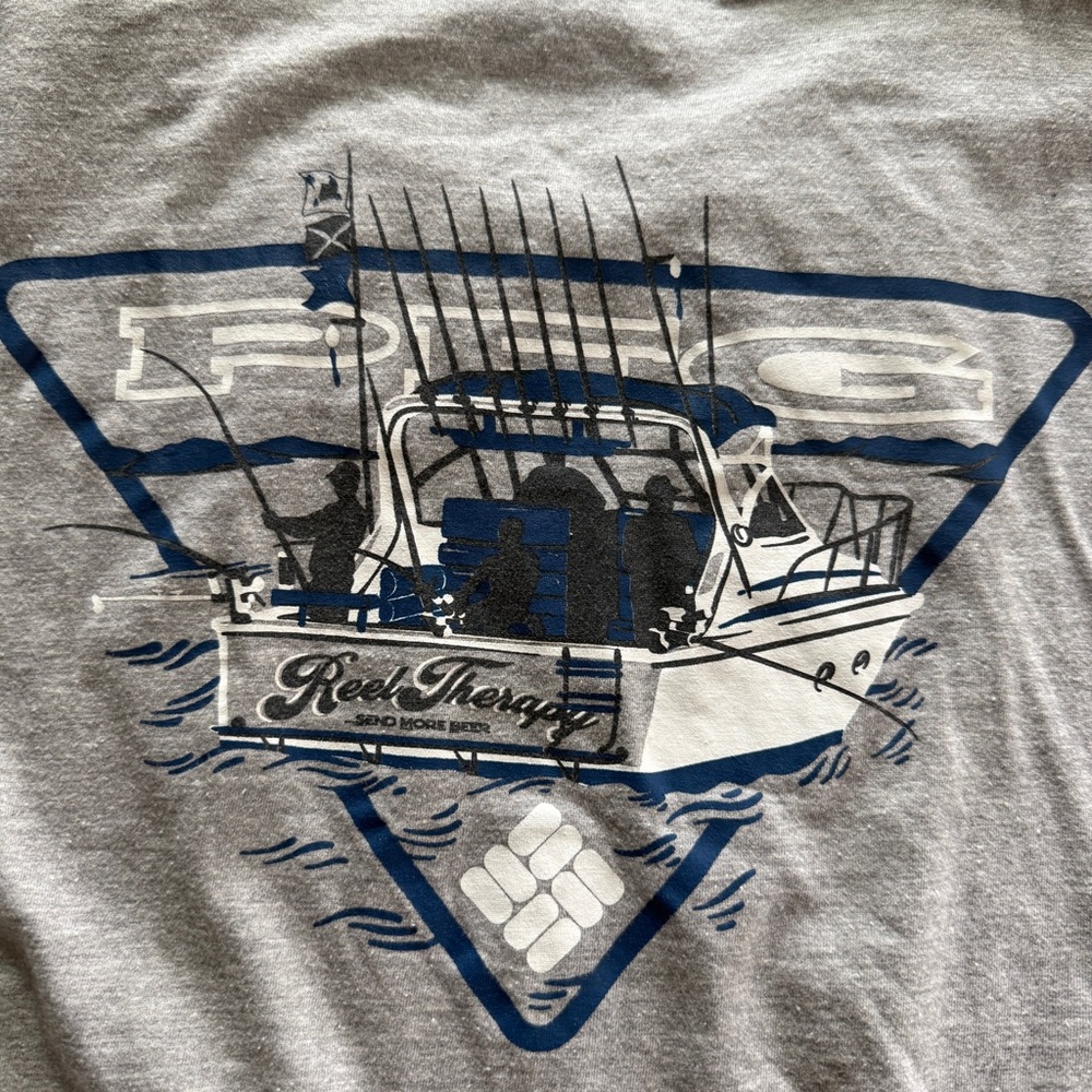 Men’s Columbia PFG Graphic T-Shirt | Short Sleeve | Size 2XL | Grey - Picture 5 of 5